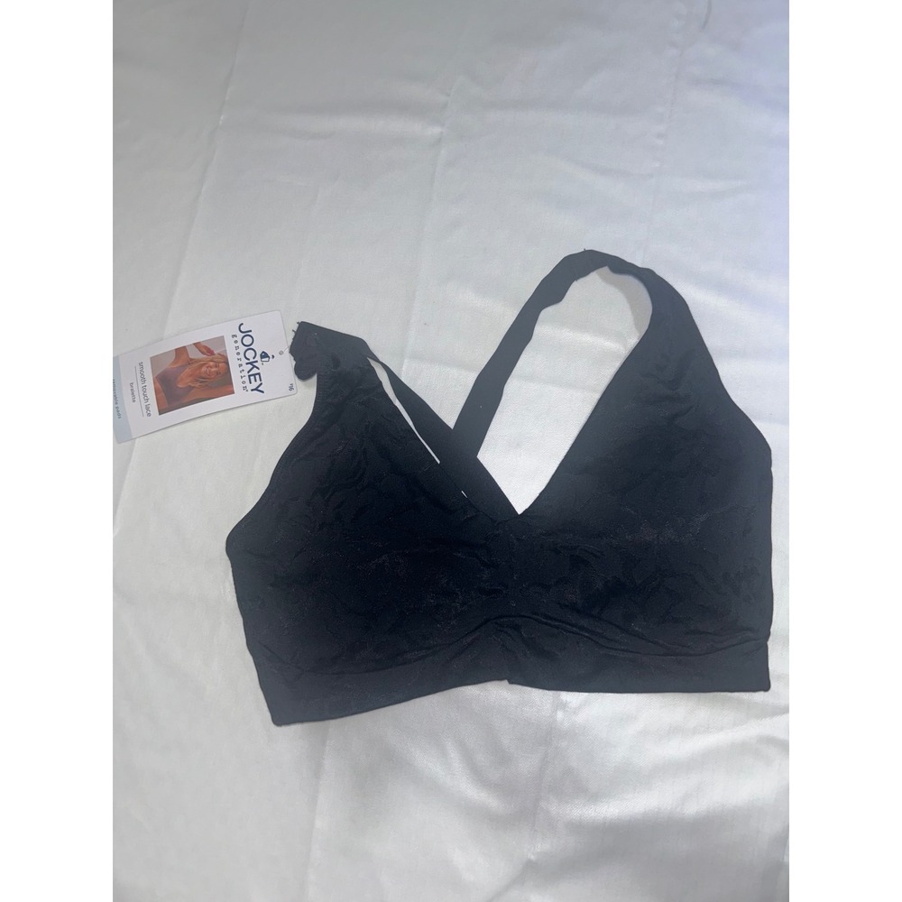 Jockey Generation Smooth Touch Lace Bralette Black Floral Microfiber Size Medium